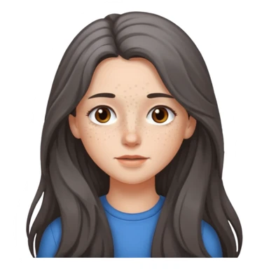 brunette girl long hair with gray hairs sticker