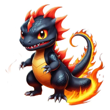 Shiny Epic Evil Badass Dark Charmander-Noibat-Salandit-Litten-Hybrid sticker