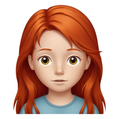red long hair child sticker