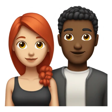 Red haired girlfriend black haired boyfriend  sticker