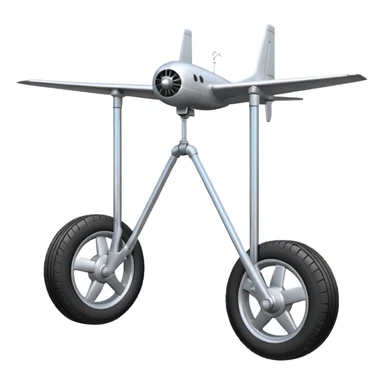 Emoji-style aircraft landing gear with a single wheel and strut, simplified design, clean lines, cartoon-like, isolated on white background, minimal shading sticker