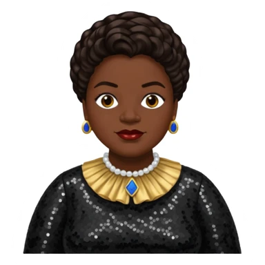 Mary McLeod Bethune with dark brown hair, black sequin outfit  sticker