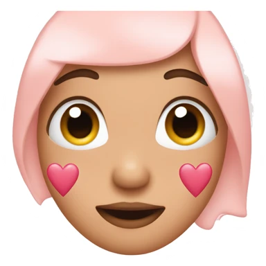 Blush face with hearts  sticker