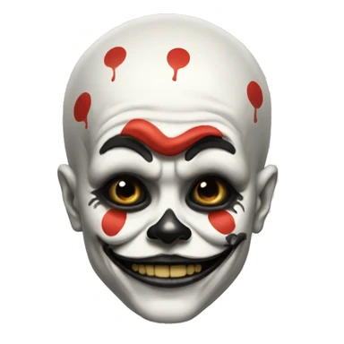 i want a skull with a clown merged sticker