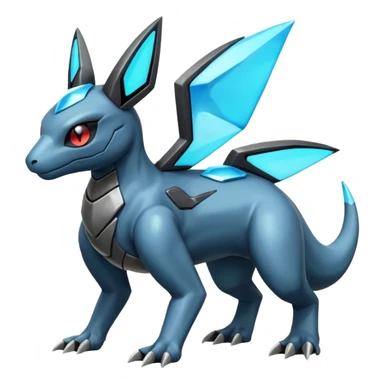 Shiny Futuristic Dusclops-Dusknoir-Salandit-Glaceon-Fakémon-hybrid-creature (full body)  sticker