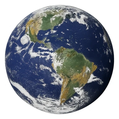 realistic planet earth sphere, no background sticker