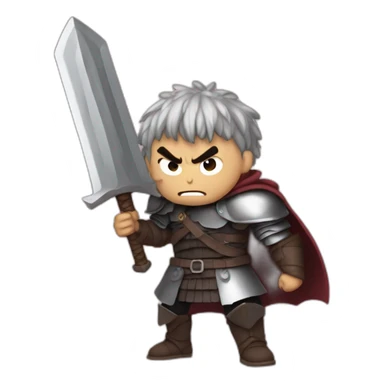 angry berserk guts carrying a huge sword on his shoulder sticker