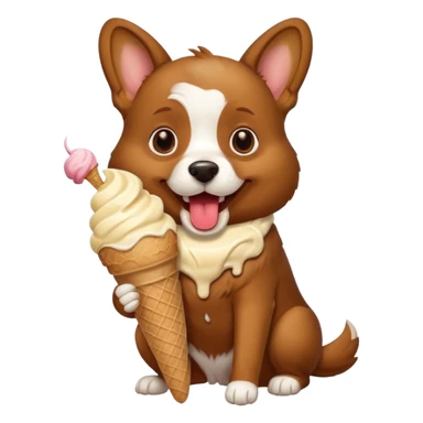 dog eating icecream sticker