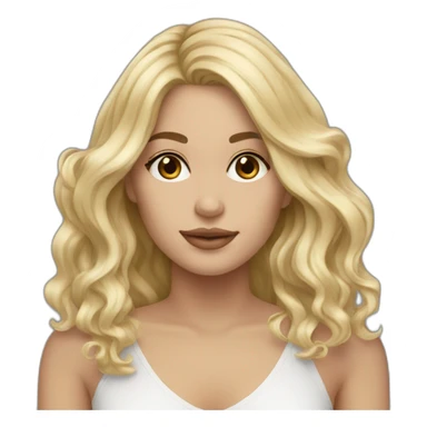 white, female, medium length blonde hair beach waves sticker