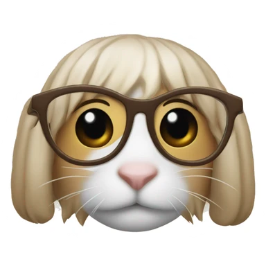 konijn met bril sticker