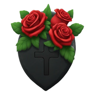 black grave with roses sticker
