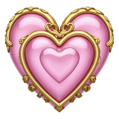  gold and pink diamond ornate rococo inflatable hearts sticker