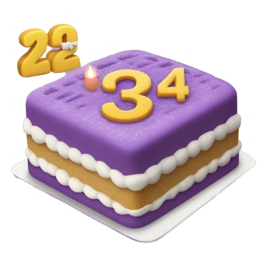 Purple Colored bento birthday with frosting and written on the cake the number 24 sticker