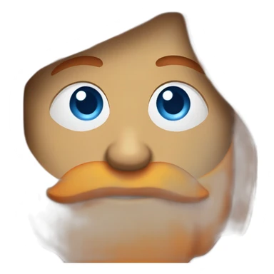 orange beard dj with blue eyes sticker