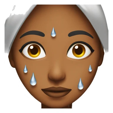 Water droplets on brown woman  sticker