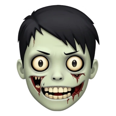 boy zombie with black hair emo Whith black grillz sticker