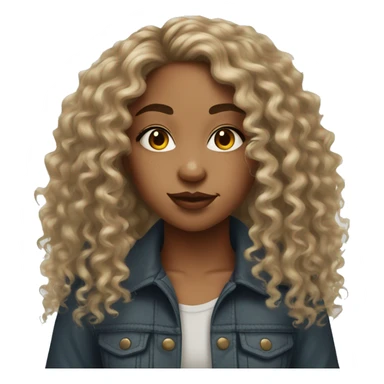 Mixed girl with curly hair and two nose piercing  sticker