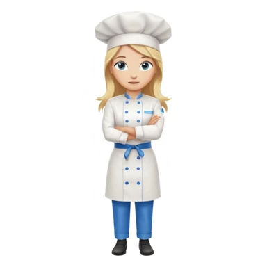 Full body 
Sexy Long Blonde hair blue eyed female chef arms folded sticker