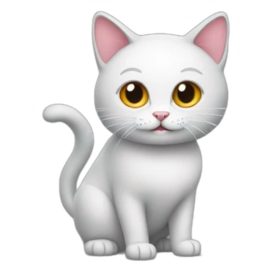 cat with a tail on front sticker