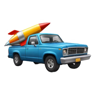 pick up truck and rocket in bed sticker