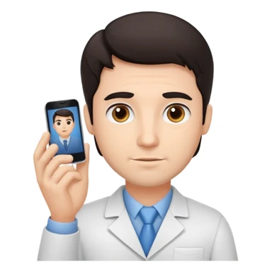 Cute cartoon therapist man dark hair sticker