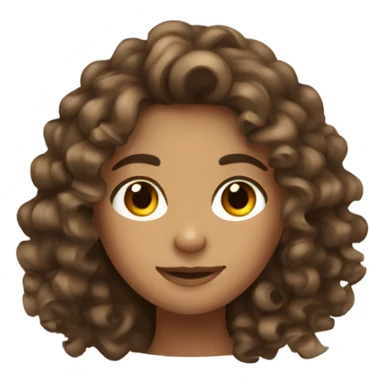 Curly brown hair tan girl sticker