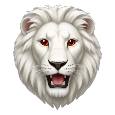 White lion with red eyes  sticker