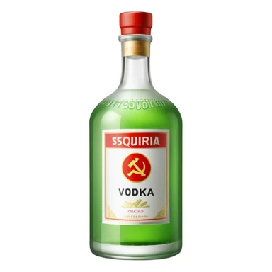 soviet vodka bottle with cyrillic label sticker
