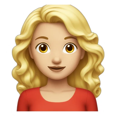 Blonde girl in red dress  sticker