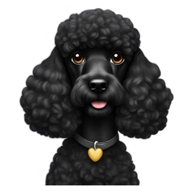 black medium sized poodle sticker