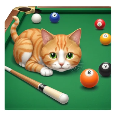 cat playing billiards sticker