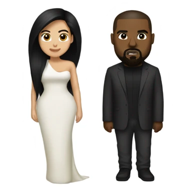 kanye and kim couple emoji sticker