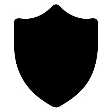 shield icon, filled solid black, modern icon style sticker