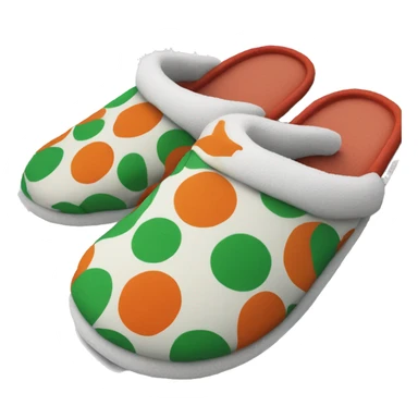 Slippers with white orange red green color  sticker