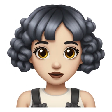 Melanie Martinez with black & white hair sticker