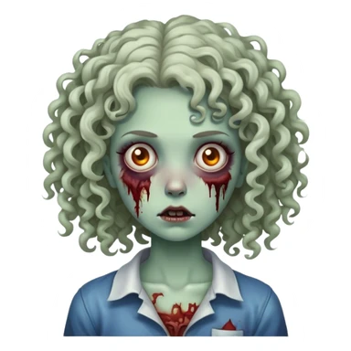 garota zumbi com cabelo cacheado  sticker