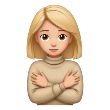 Girl crossing arms around neck sticker