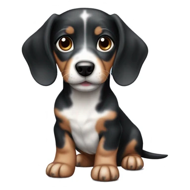 Black merle dachshund puppy sticker