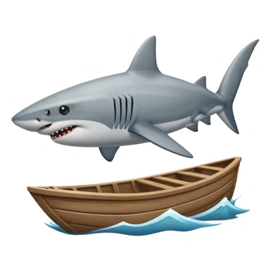 shark jumping over a boat sticker