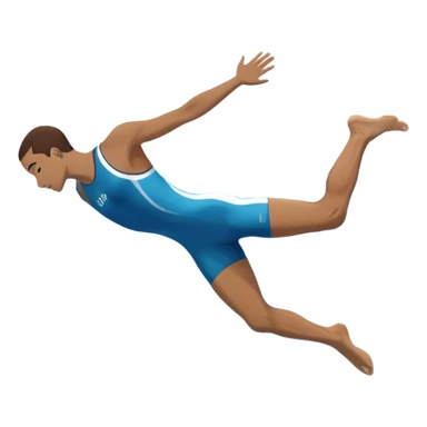 An icon showing an athlete mid-flip diving from a high springboard into a clear blue pool. The design captures the elegance of the twist, the splash below, and the height of the jump. Transparent background emphasizes the precision, grace, and thrill of diving as a sport. sticker