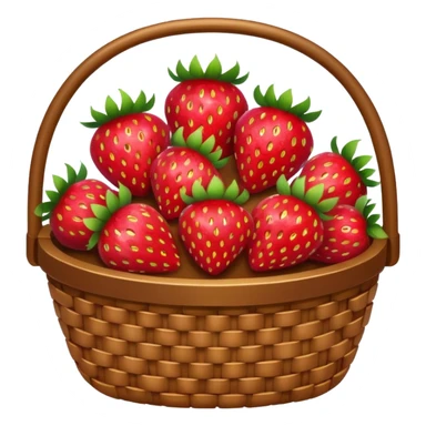 Glittery basket of strawberries sticker