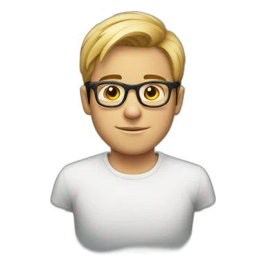 nerdy white boyfriend with glasses sticker