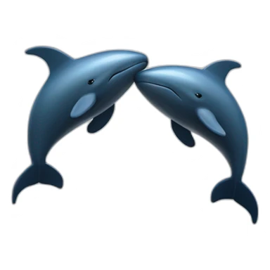 deux baleines qui font un calin et forme un  coeurscalin sticker