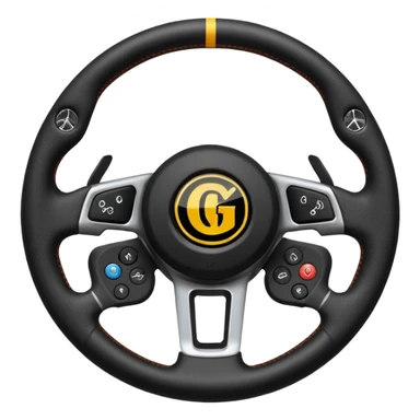 volante de racing con una g en el centro de logo sticker