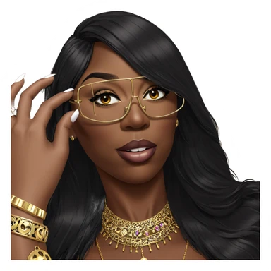 dark-skinned beauty with jewelry sticker