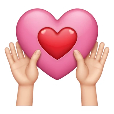 Hand heart 🫶🏻 emoji with a red heart ❤️ inside sticker