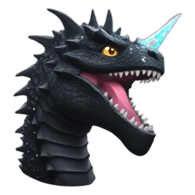 Epic Black Godzilla Head With Diamond Unicorn Horn and Lazer Eyes sticker