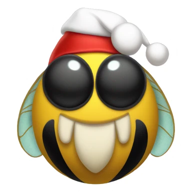 Bumble bee with Santa hat  sticker