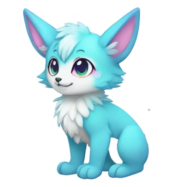 Kawaii colorful ethereal anthro fursona Fakemon sticker