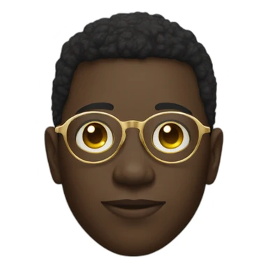 African young man in round gold glasses sticker